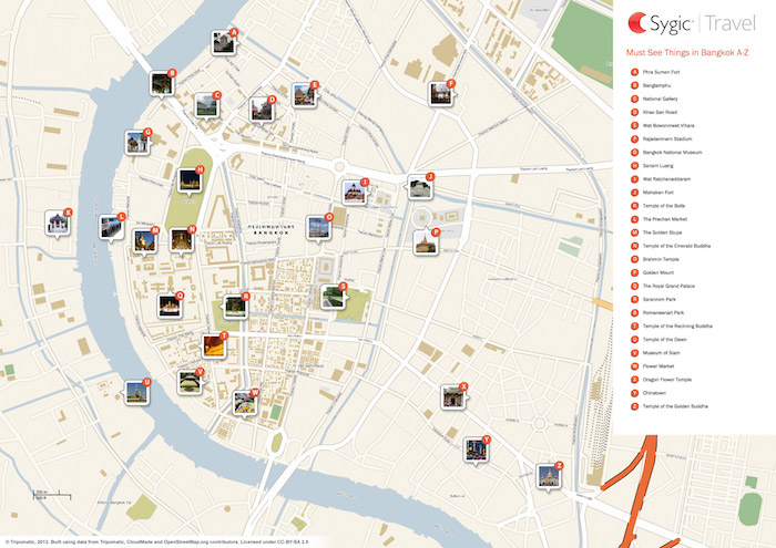 Printable tourist map of Bangkok Printable tourist map of Bangkok