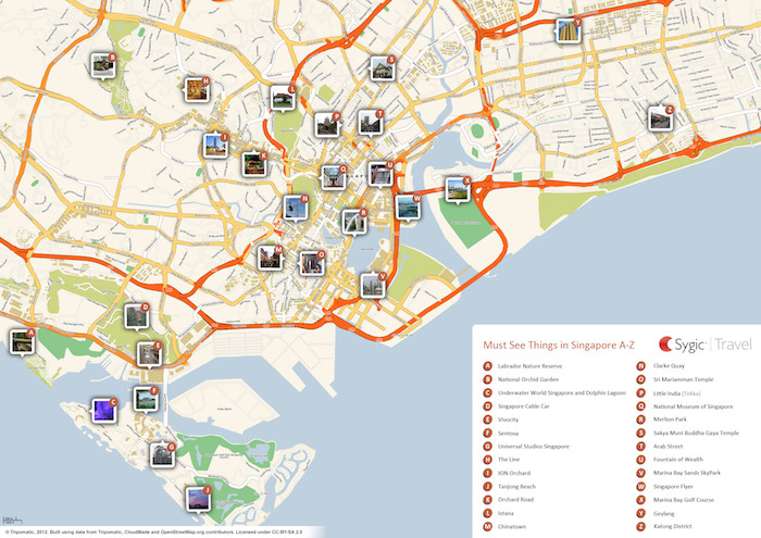 Printable tourist map of Singapore Printable tourist map of Singapore