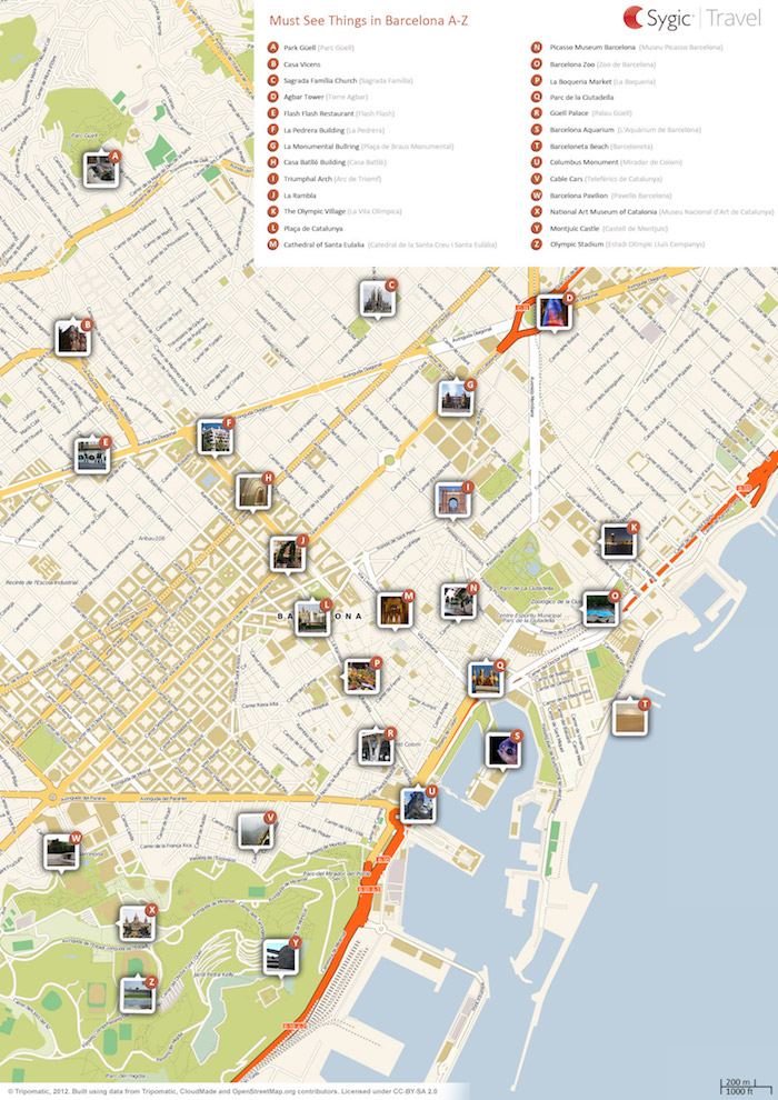 Map of Barcelona Attractions | Sygic Travel